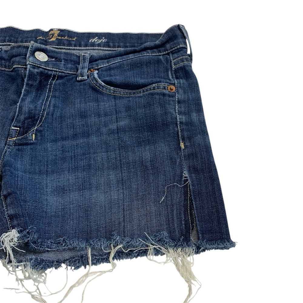 7 For ALL MANKIND Indigo Dojo Cut Off Jean Shorts Sz 29 - Picture 5 of 8